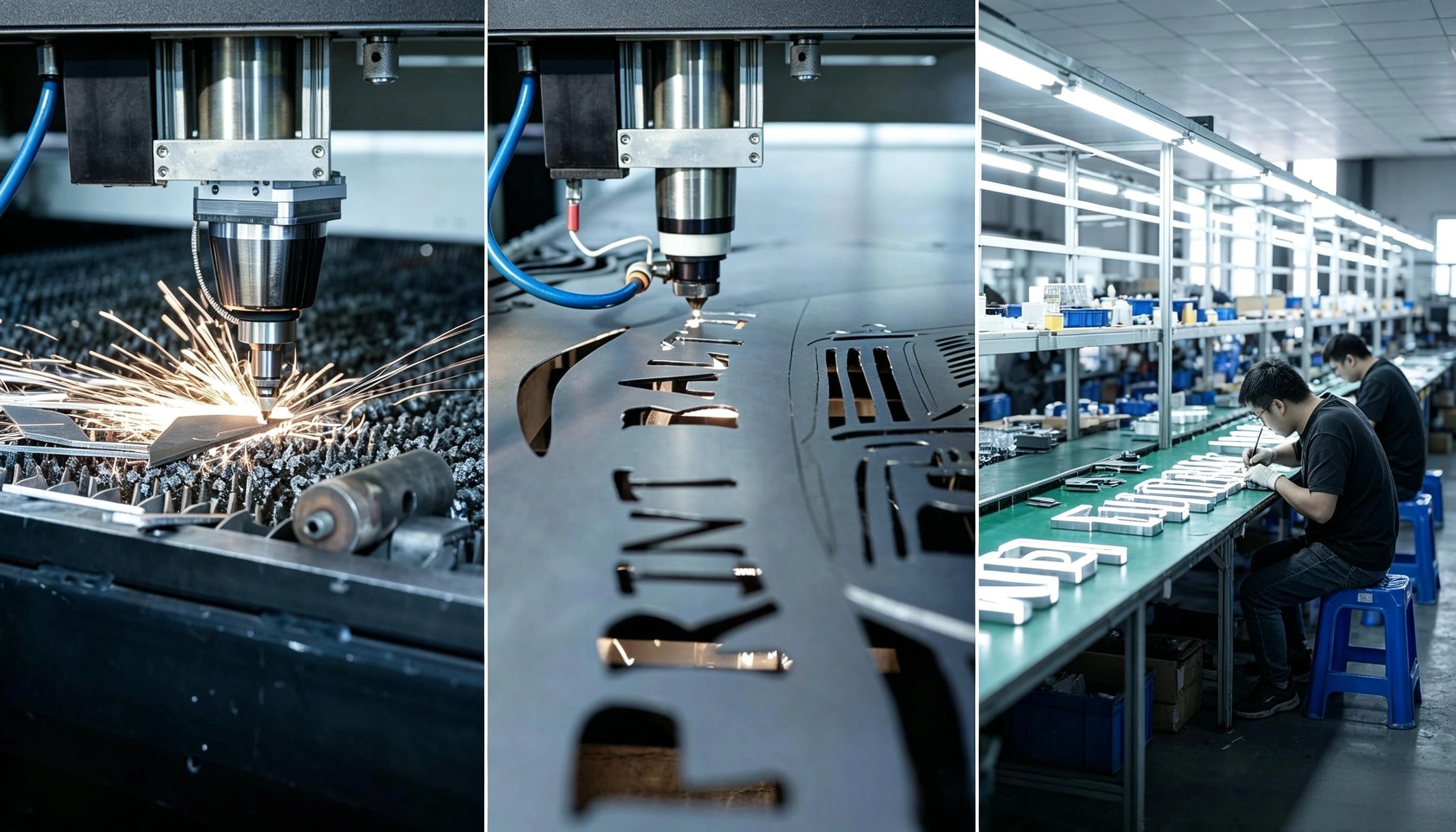 Custom signage manufacturing process from design to installation